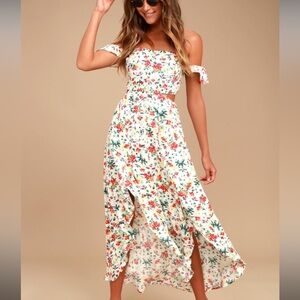 New with tags!! Lulu’s Size Small Easy on the Eyes Floral Off-Shoulder Dress